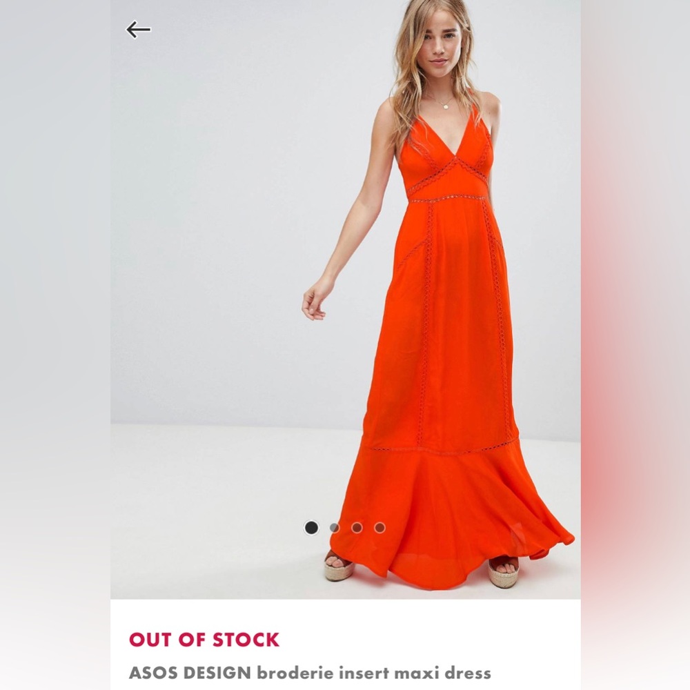 NWOT ASOS Broderie Insert Maxi Dress